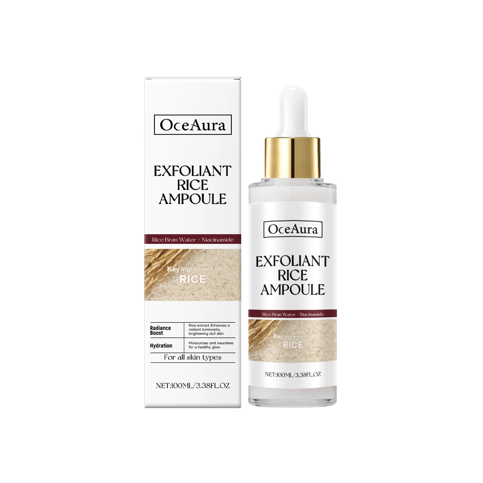 Exfoliating Facial Serum Blackhead Remover Smoothing Cleansing Pores Brightening Moisturizing Scrub Essence Black Rice Ampoule
