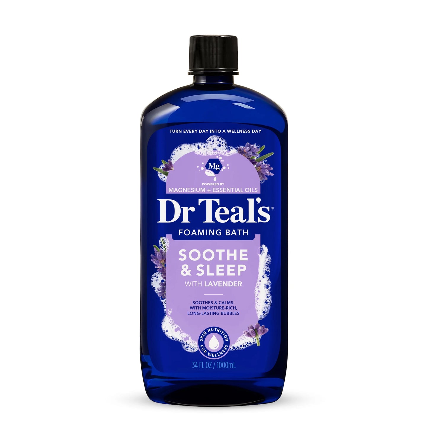 Foaming Bath with Pure Epsom Salt, Soothe & Sleep with Lavender, 34 Fl Oz