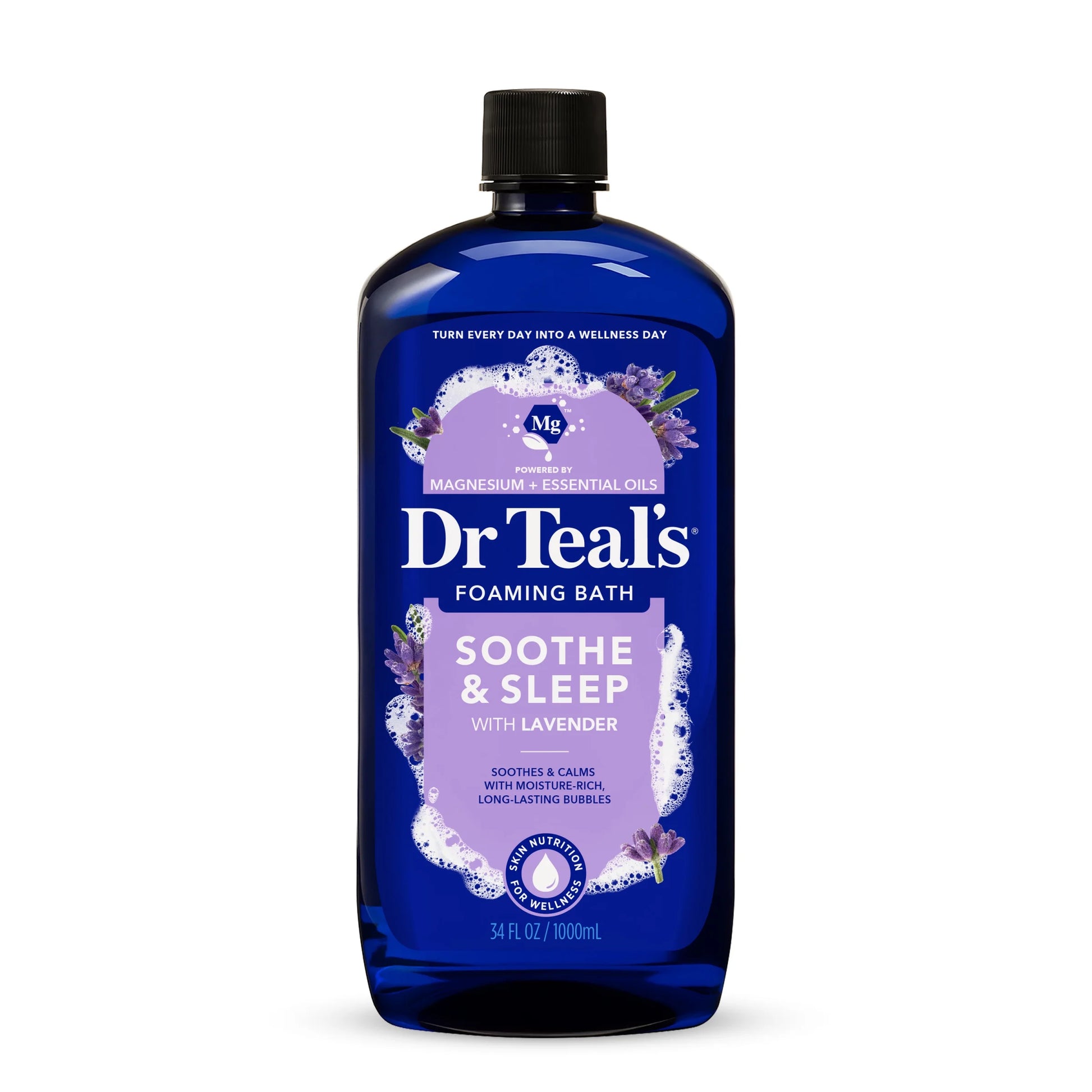 Foaming Bath with Pure Epsom Salt, Soothe & Sleep with Lavender, 34 Fl Oz