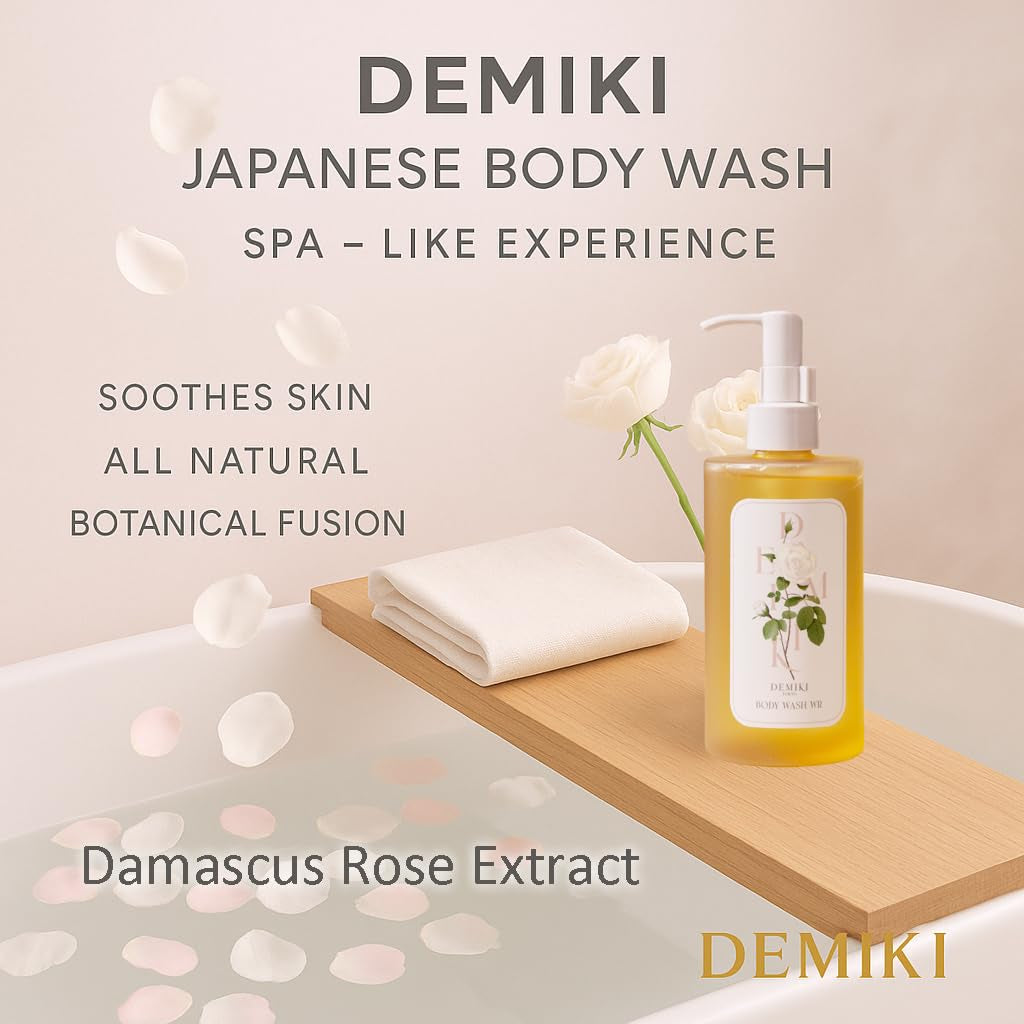 Body Wash Women Moisturizing Sensitive Skin, White Rose Scent Shower Gel Body Wash for Women, Winter Hydration Care, Sulfate-Free, Paraben-Free, Dye-Free, 10 Fl Oz